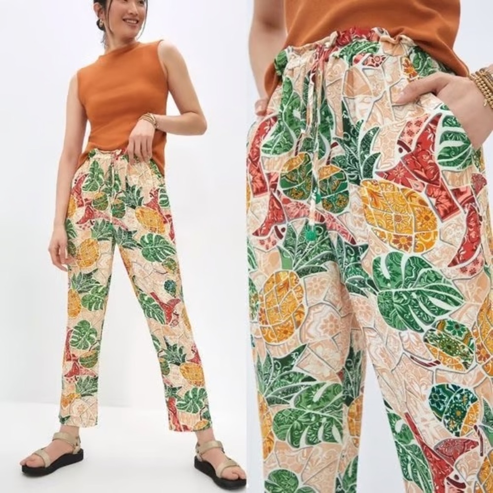 Farm Rio for Anthropologie Mosaic Tapered Pants